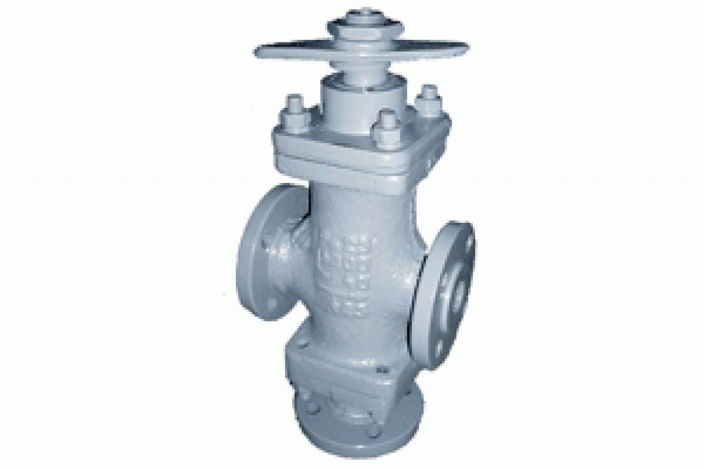 Вентиль стальной трехходовой сильфонный фланцевый 15с23п Ду 50 мм